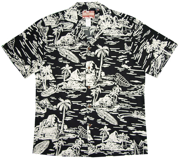 Woodcut Hawaiian Men's Hawaiian Shirt
